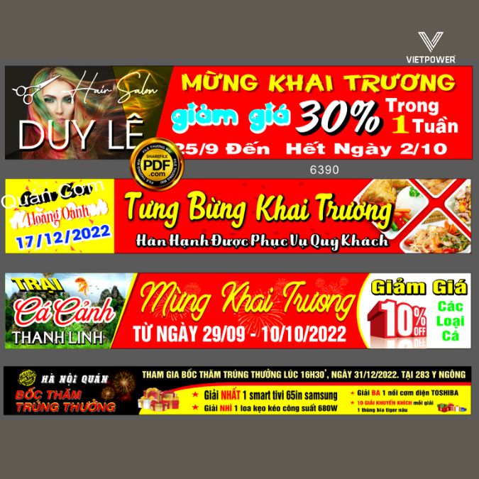 Định dạng file chất lượng cao khi in băng rôn khai trương cửa hàng.