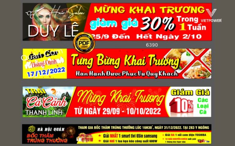 Băng rôn khai trương cửa hàng ấn tượng từ cái nhìn đầu tiên