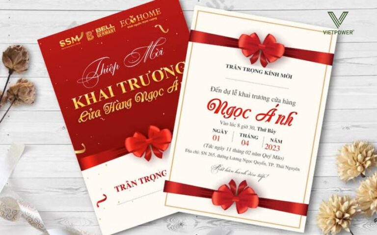 Mẫu thiệp mời khai trương công ty chuyên nghiệp và sáng tạo