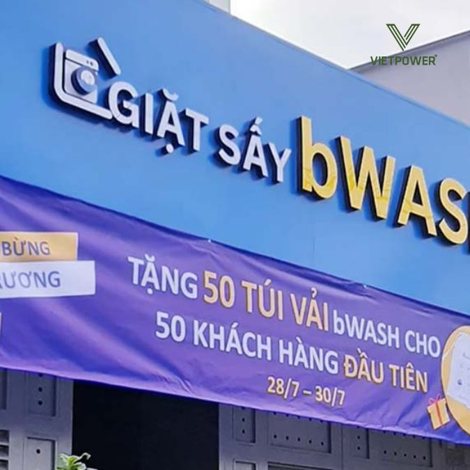 mẫu băng rôn khai trương đẹp của cửa hàng giặt sấy