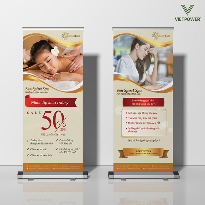 Banner khai trương spa sale 50%