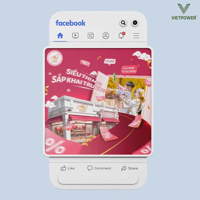 Banner khai trương online trên Facebook
