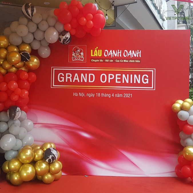 Banner backdrop khai trương quán lẩu