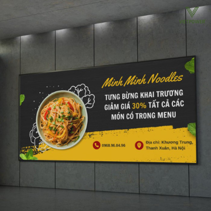 Banner khai trương giúp thông báo sự kiện đến nhiều người một cách nhanh chóng