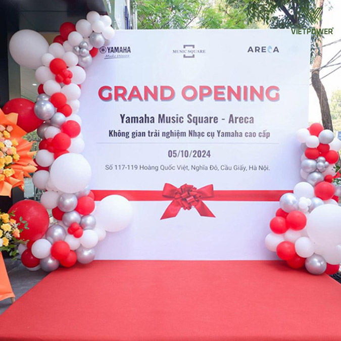 Banner backdrop khai trương cửa hàng nhạc cụ