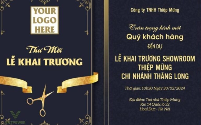 99+ Mẫu giấy mời khai trương chuyên nghiệp, lịch sự, ấn tượng