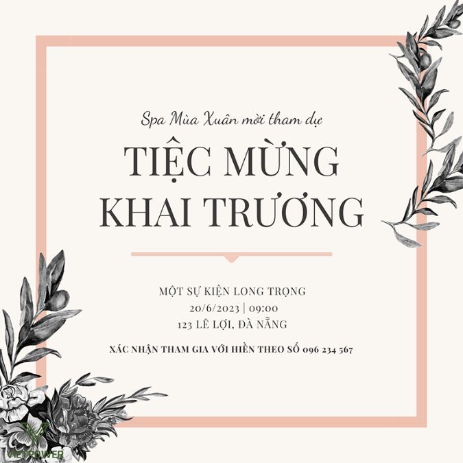 Mẫu giấy mời khai trương spa
