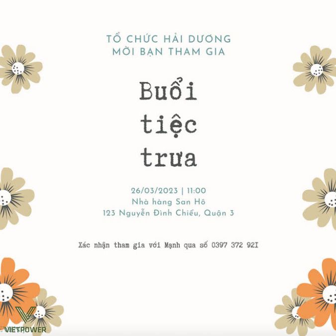 Một mẫu giấy mời khai trương được thiết kế chỉn chu