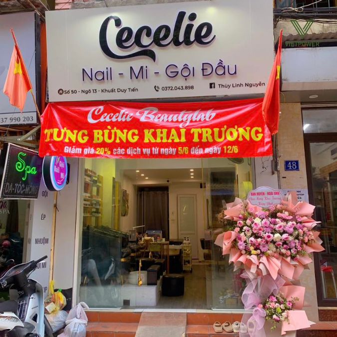 Hình ảnh khai trương tiệm nail do VietPower thực hiện