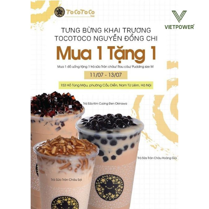 mẫu băng rôn khai trương quán trà sữa