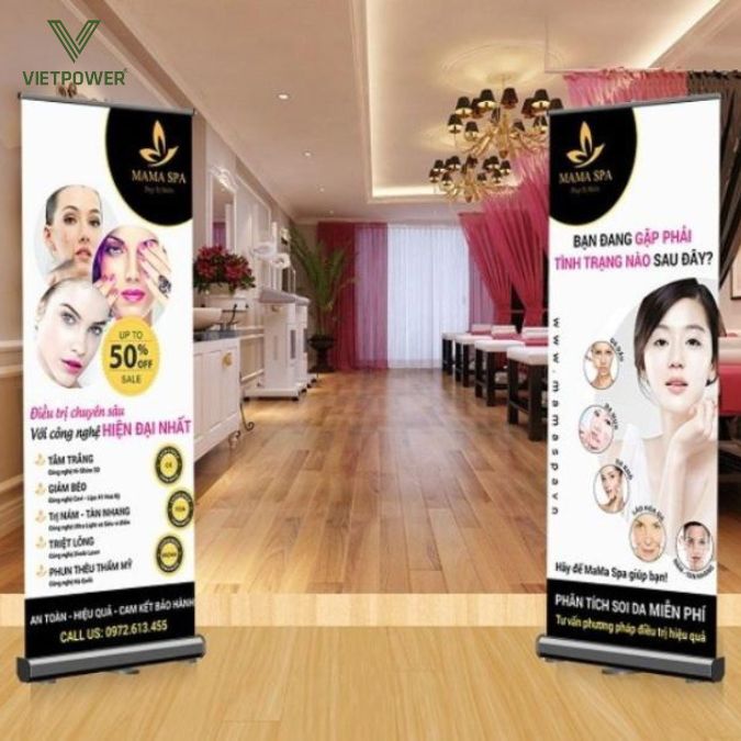 mẫu băng rôn khai trương dạng standee