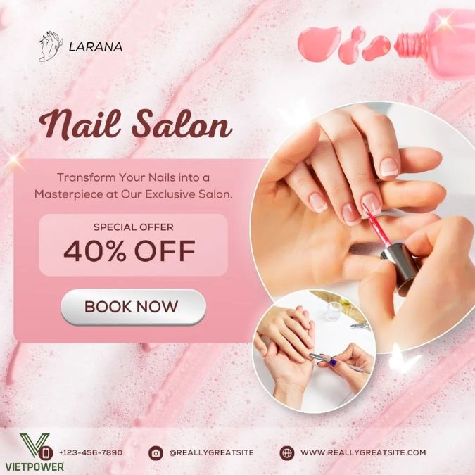 Poster khai trương tiệm nail