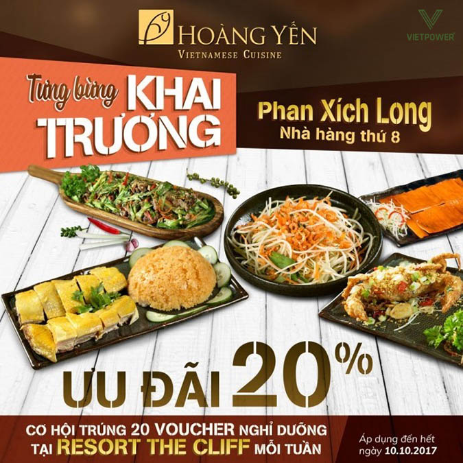 Khai trương nhà hàng kết hợp với giảm giá, ưu đãi