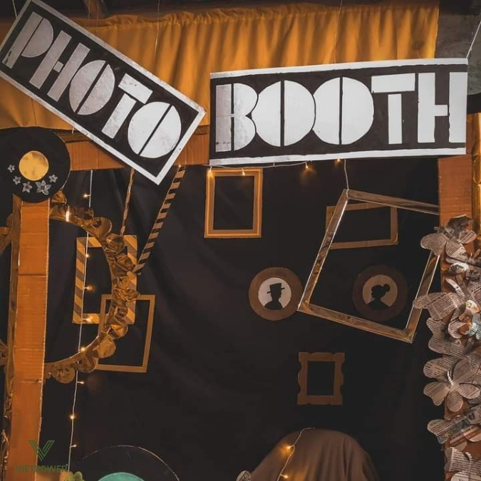 Background photobooth linh hoạt tùy theo nhu cầu khách mong muốn