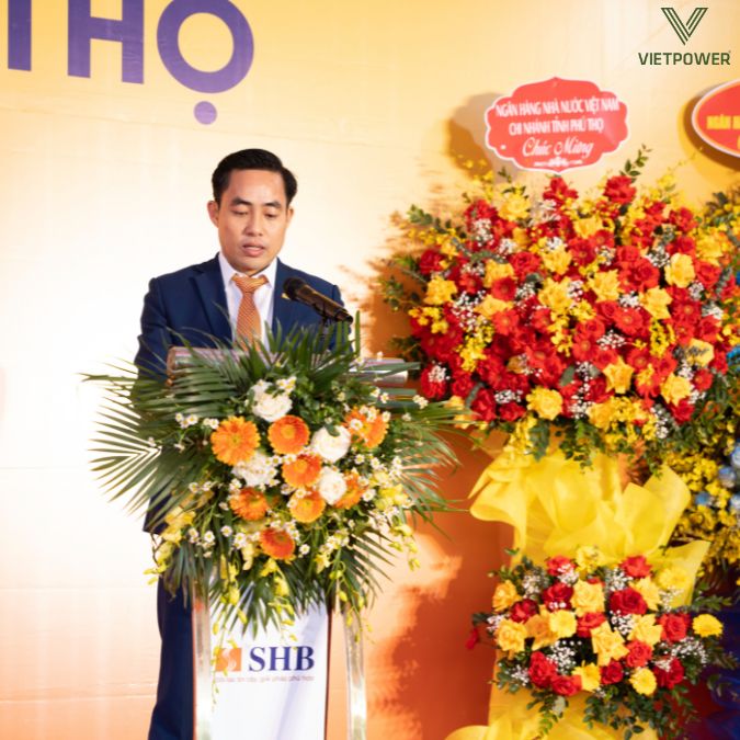 Đại diện SHB phát biểu chúc mừng khai trương