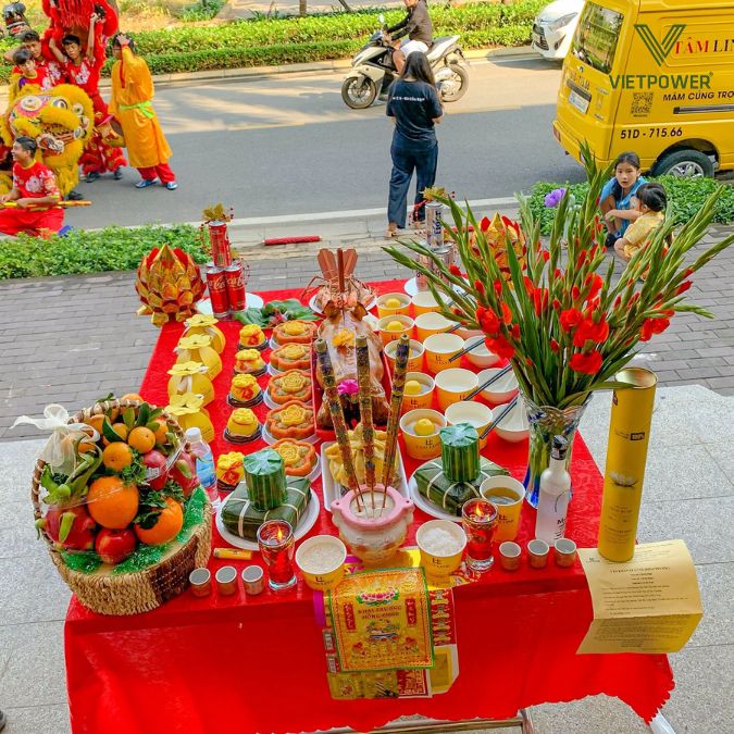 mâm cúng khai trương công ty các món chay