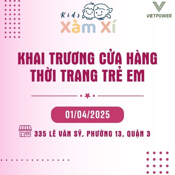 Poster khai trương quần áo trẻ em