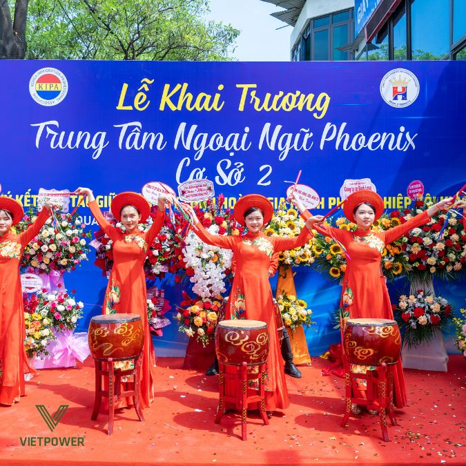 Thiết kế background khai trương công ty