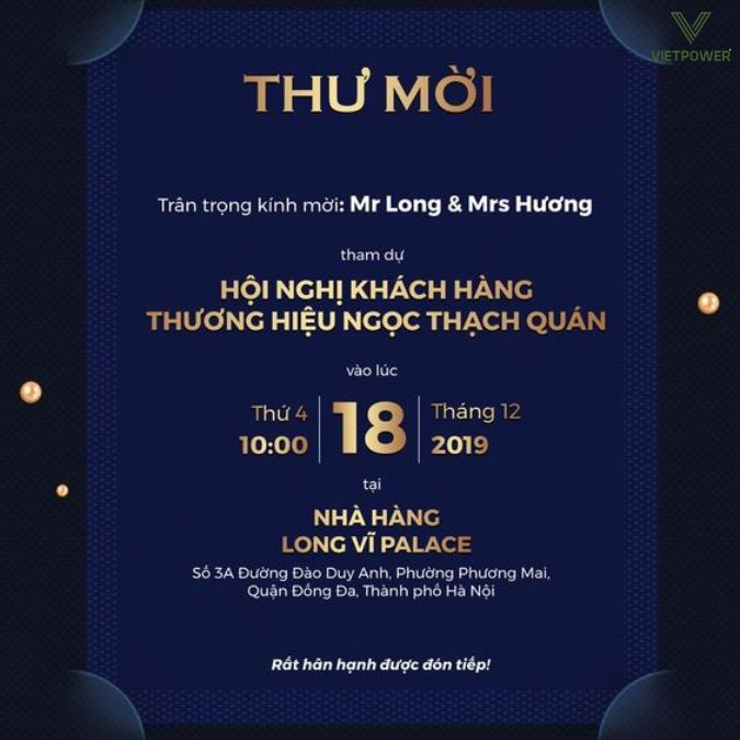 Mở đầu bằng lời chào cho thấy sự trân quý đối với khách mời
