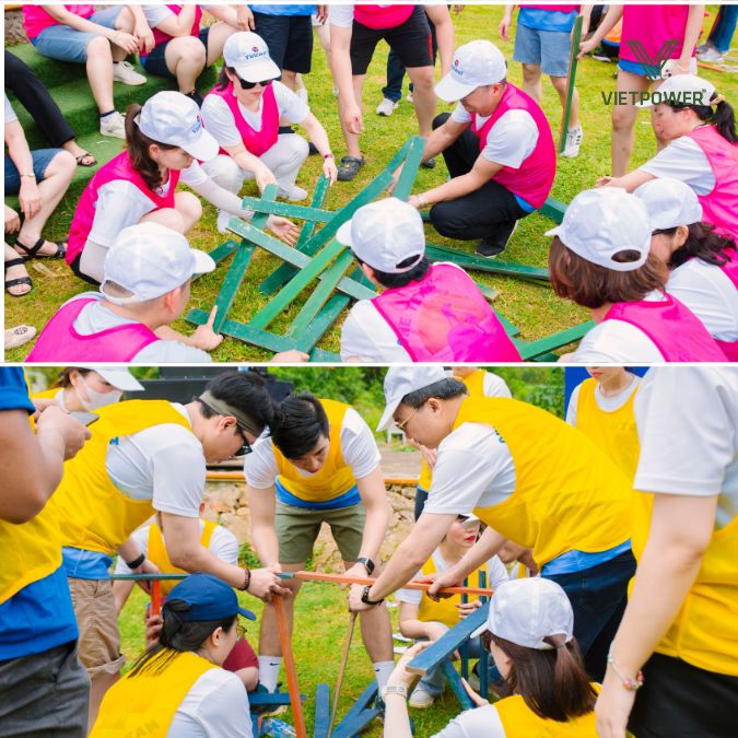 trò chơi xây dựng mô hình chương trình vinamilk team building 2024