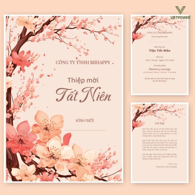 Thiệp mời Year End Party