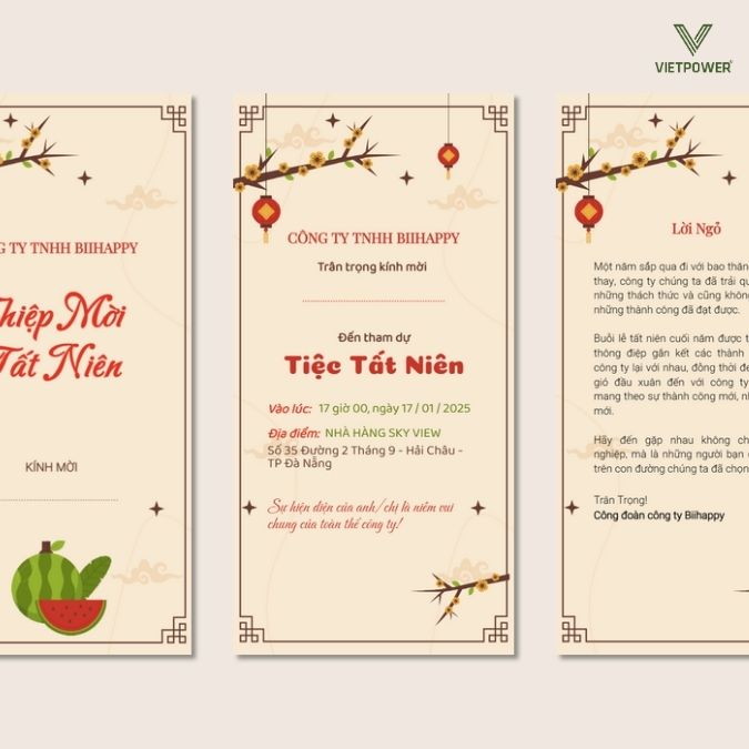 Tên đơn vị tổ chức được đặt ở vị trí trên cùng nổi bật