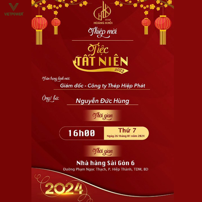 Màu sắc chủ đạo của thiệp mời tất niên chủ đạo là đỏ, vàng, cam Màu sắc chủ đạo của thiệp mời tất niên chủ đạo là đỏ, vàng, cam