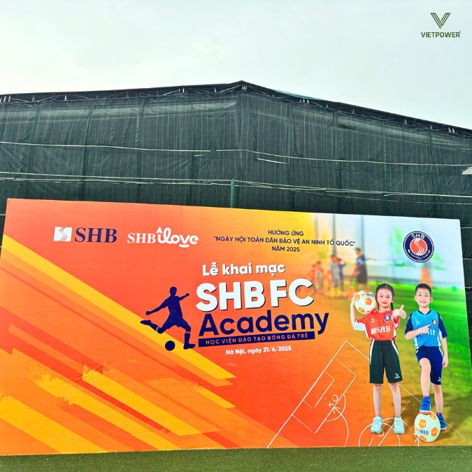 Backdrop lễ khai mạc giải bóng đá