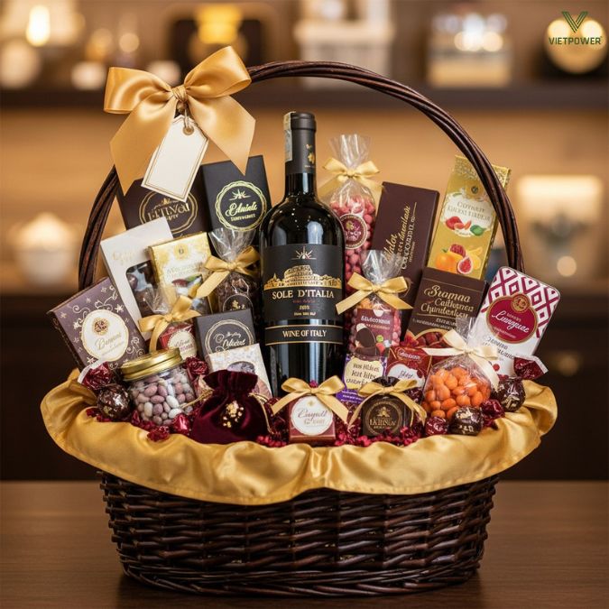 Giỏ quà Tết sang trọng