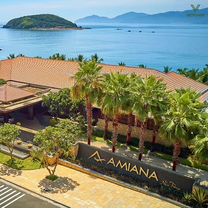 Amiana Resort Nha Trang nổi bật với không gian mở, kiến trúc hiện đại kết hợp thiên nhiên