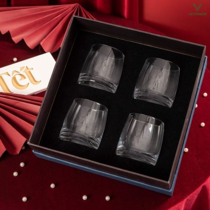 Bộ quà Tết ly pha lê cao cấp