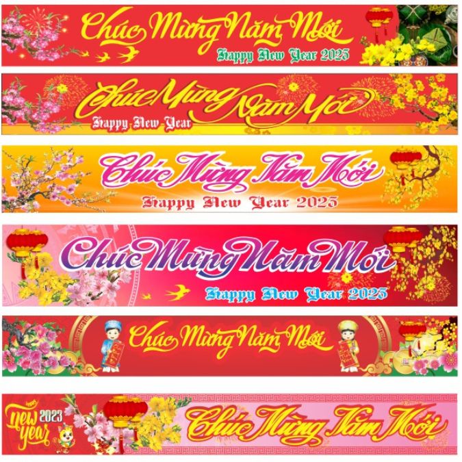 6 Mẫu băng rôn tiệc tất niên ngang