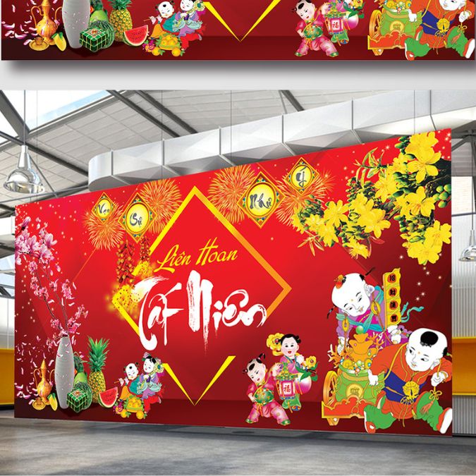 Băng rôn tất niên ngoài trời đẹp mắt, ấn tượng