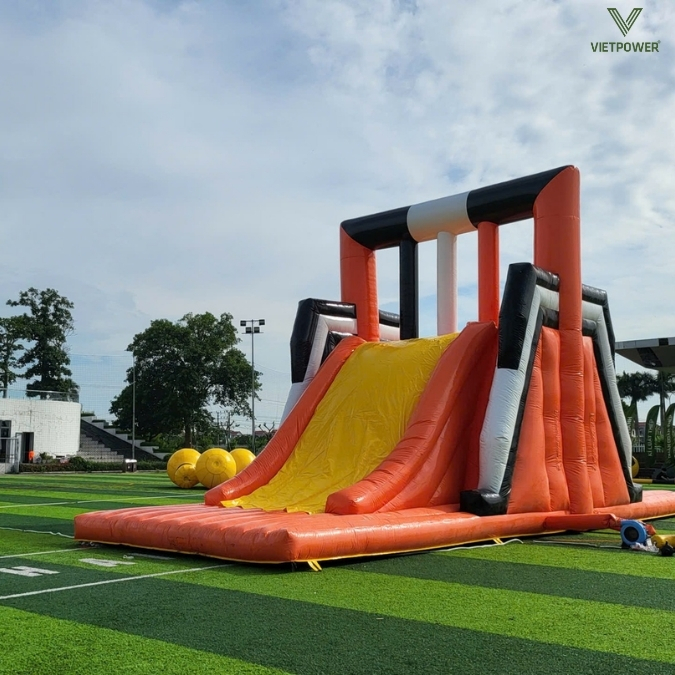 Nhà hơi liên hoàn kết hợp cầu trượt lớn là dòng sản phẩm được nâng cấp về trải nghiệm